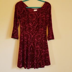 Red Crushed Velvet Dress
